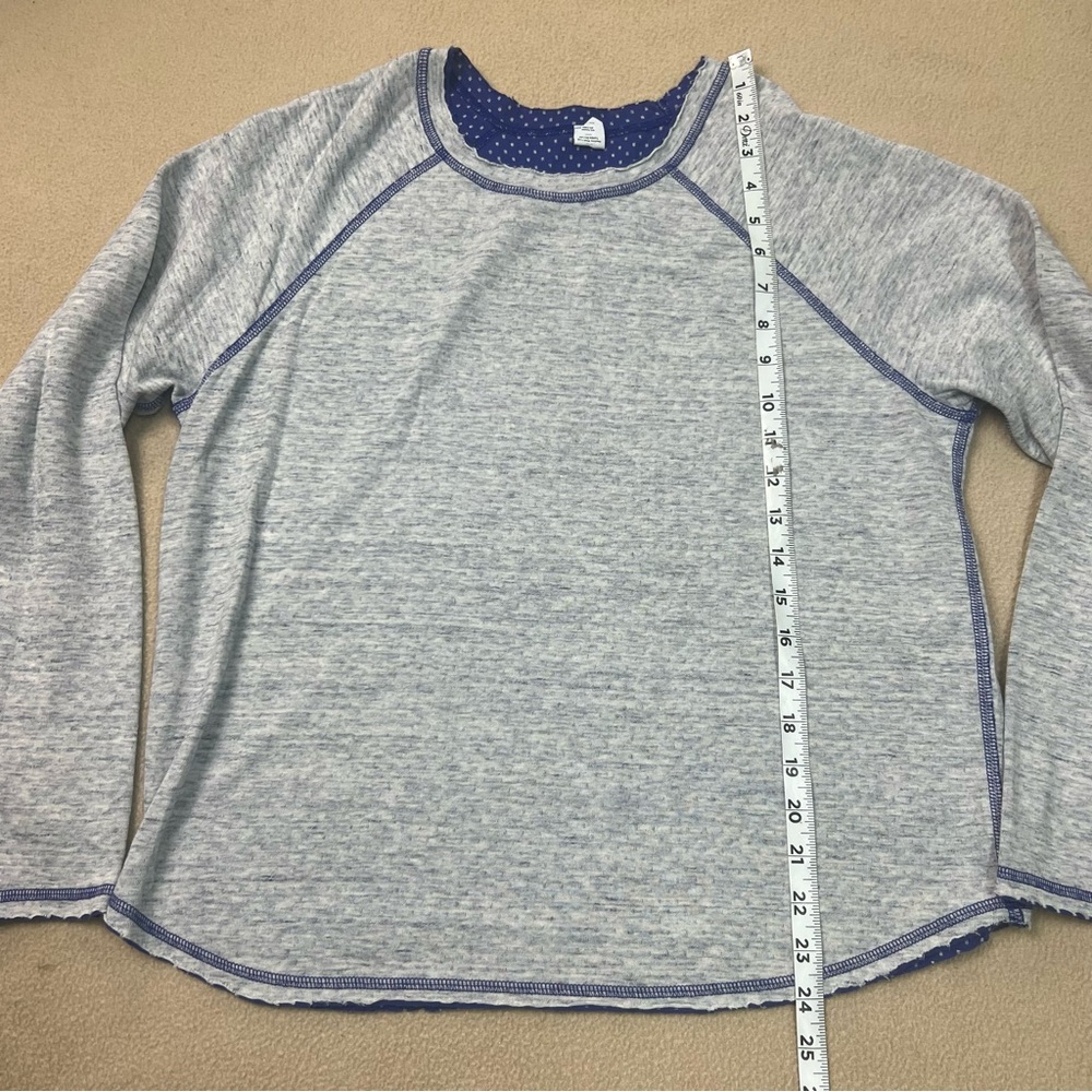 Marine Layer shirt womens medium blue reversible raglan long sleeve - Picture 2 of 8